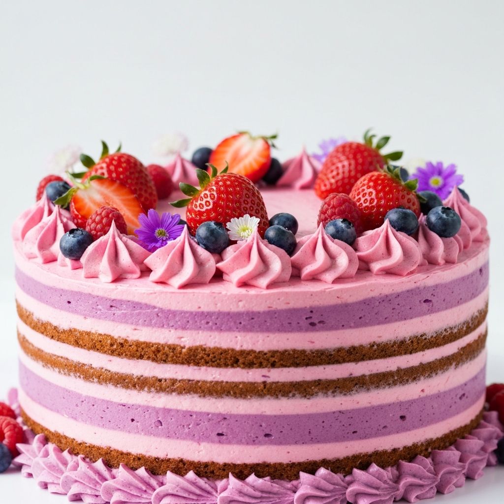 Bolo decorado profissional com frutas e flores